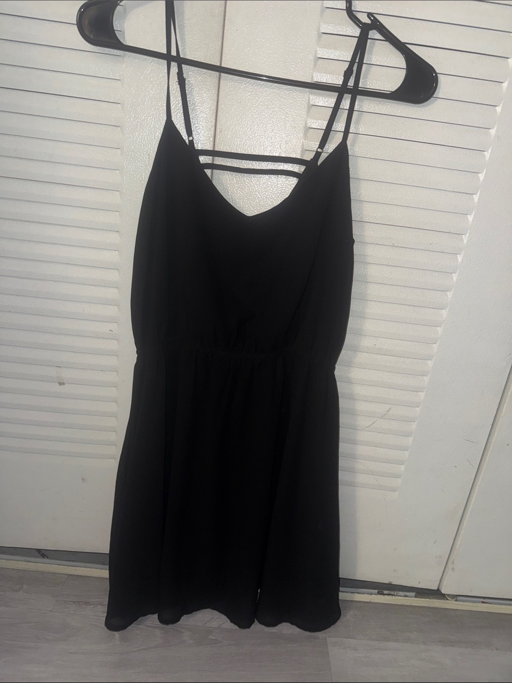 Naked Zebra Black Spaghetti Strap Mini Dress